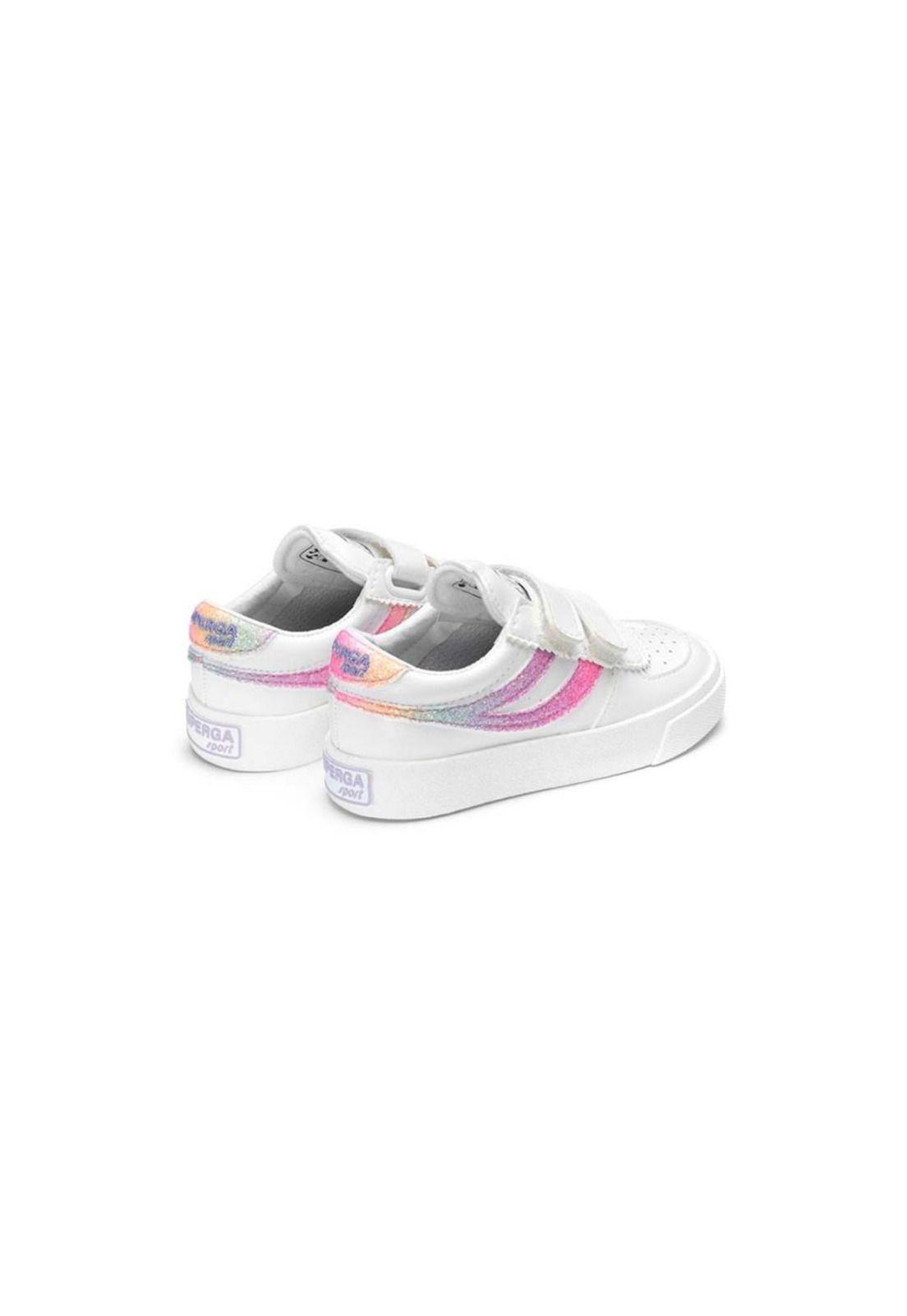 Zapatilla 2846 Kids Seattle Strap Iridescent White Pink-1