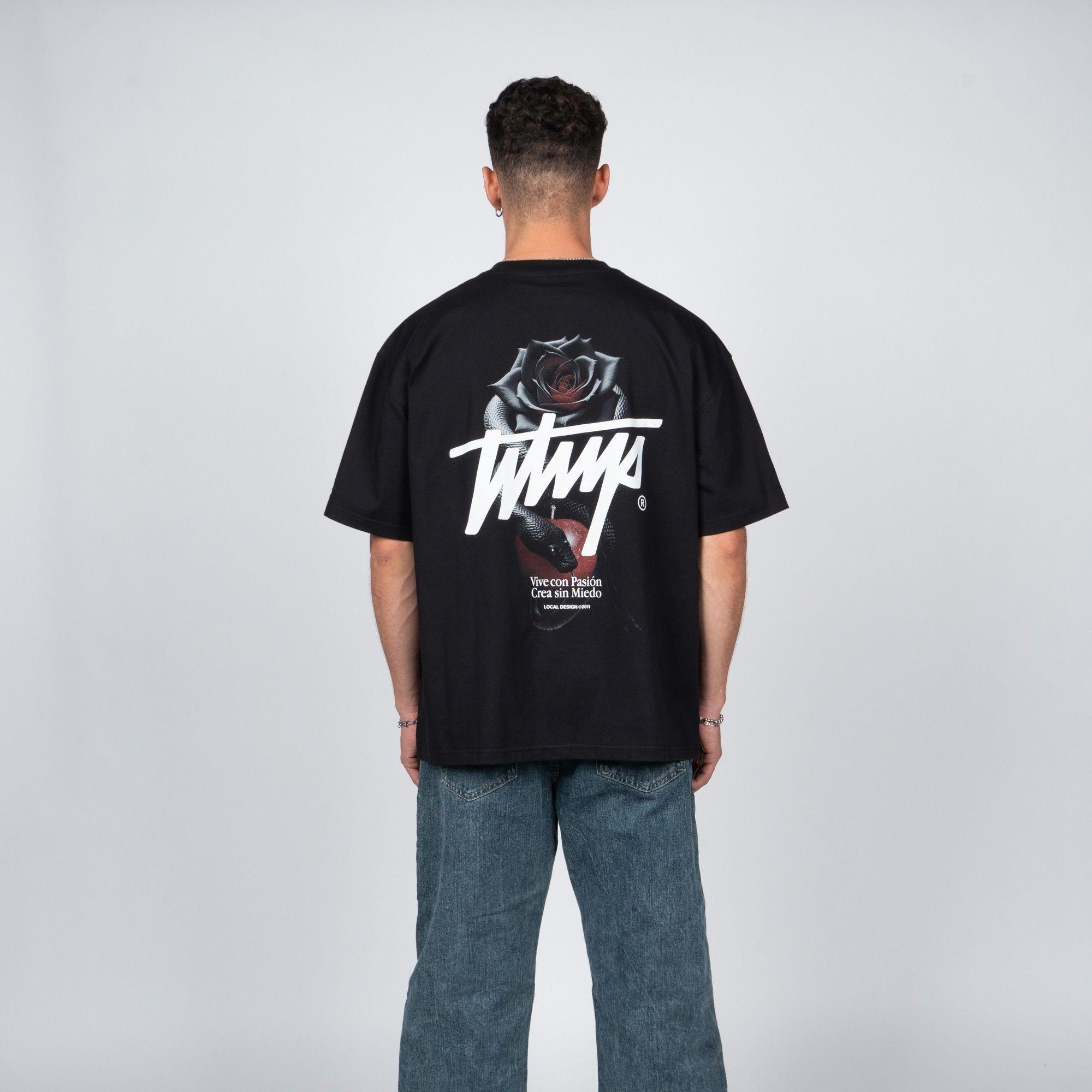 Polera WhatUp Rose and Snake Black-1