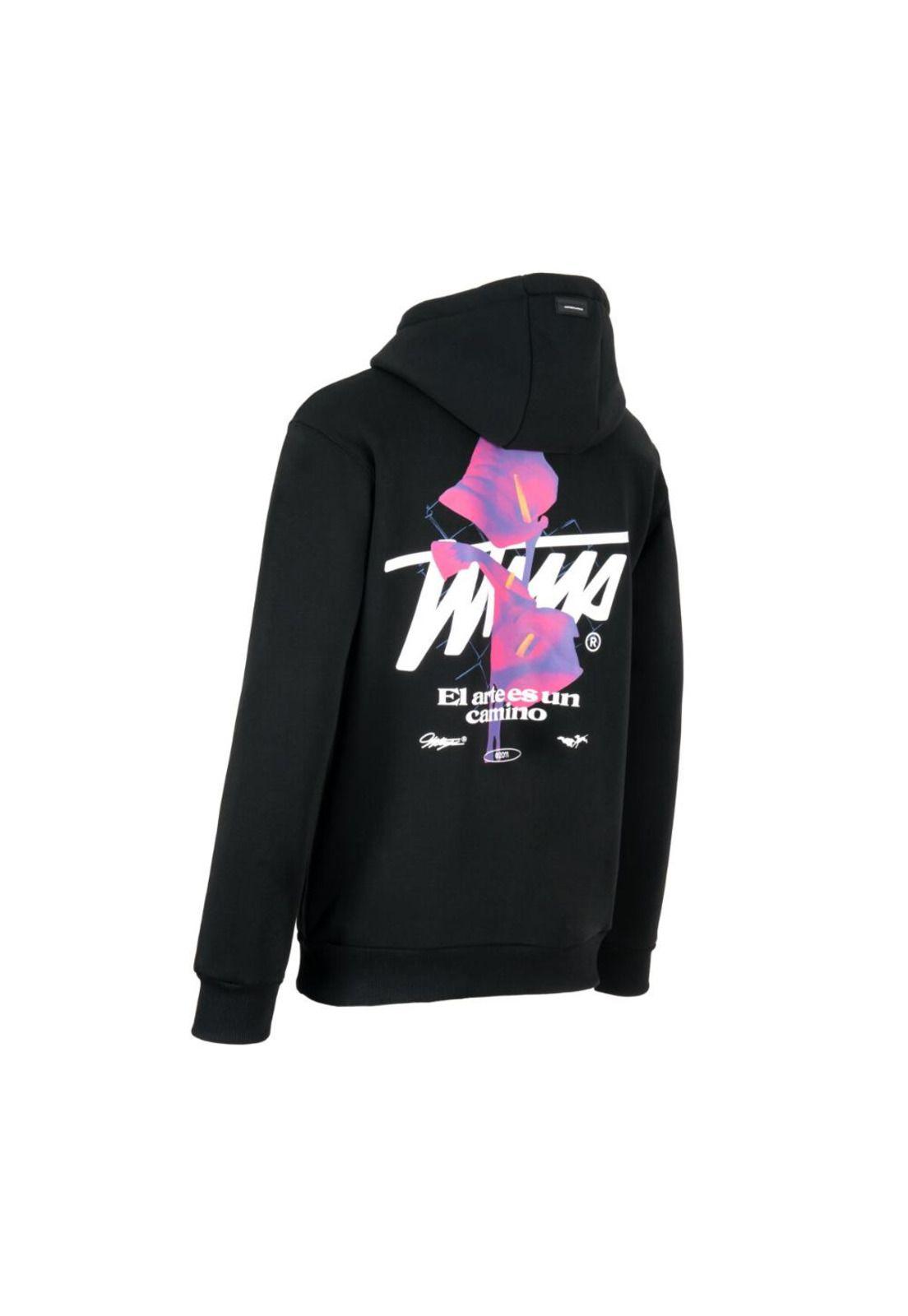 Poleron Whatup Hombre con estampado espalda Negro-3