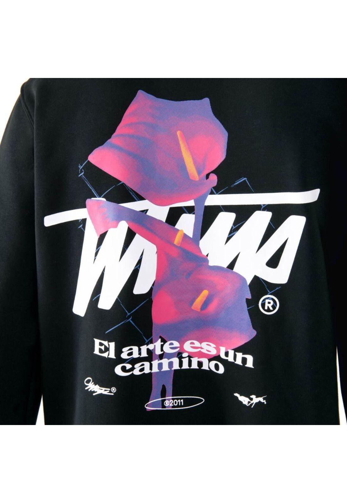 Poleron Whatup Hombre con estampado espalda Negro-4