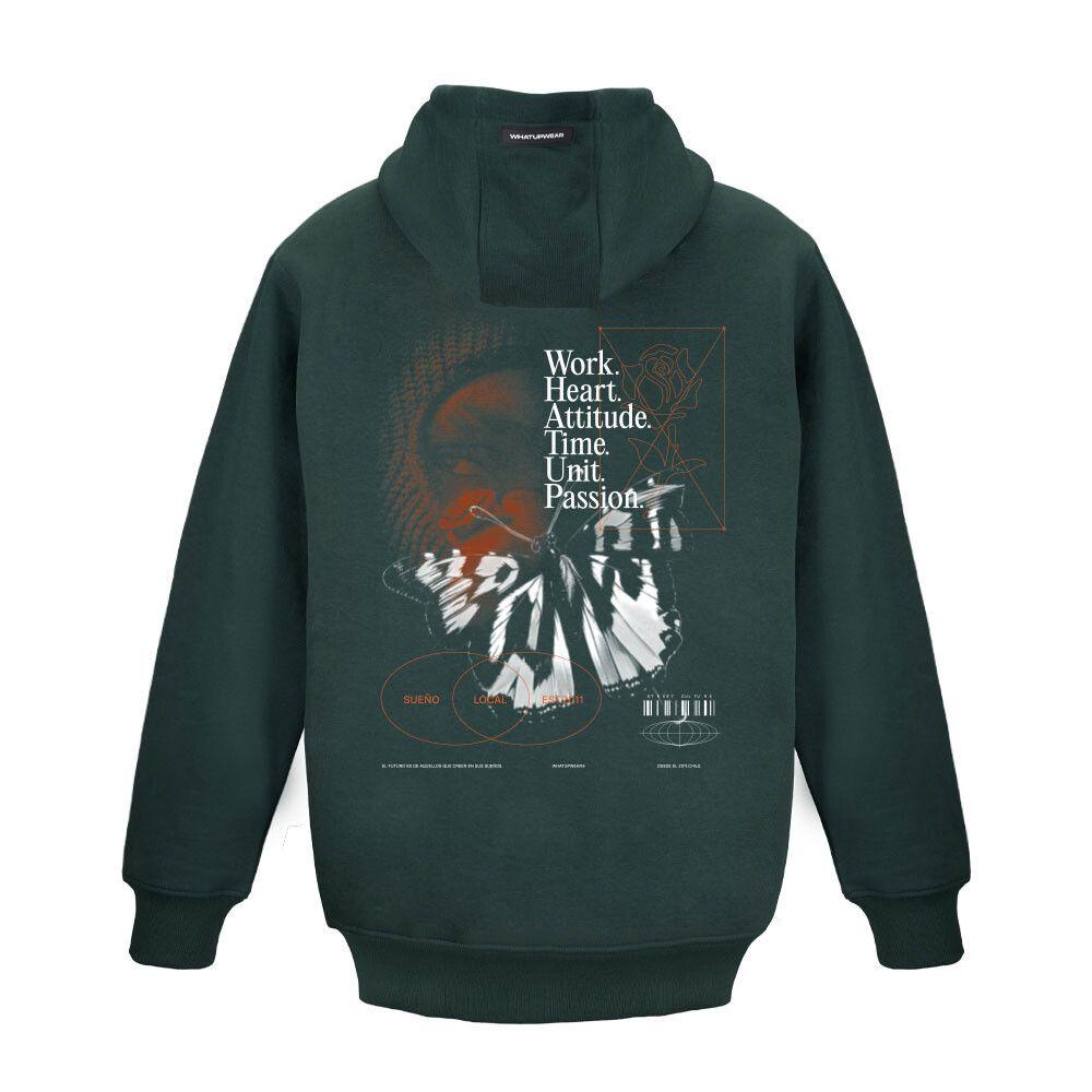 Polerón Whatup Hombre Hoodie Butterfly Green-1