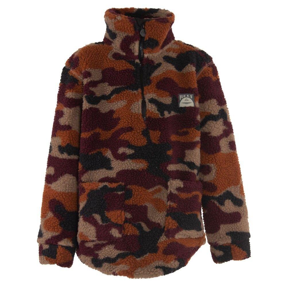 Poleron Boys Brown Camo Half Zip-0