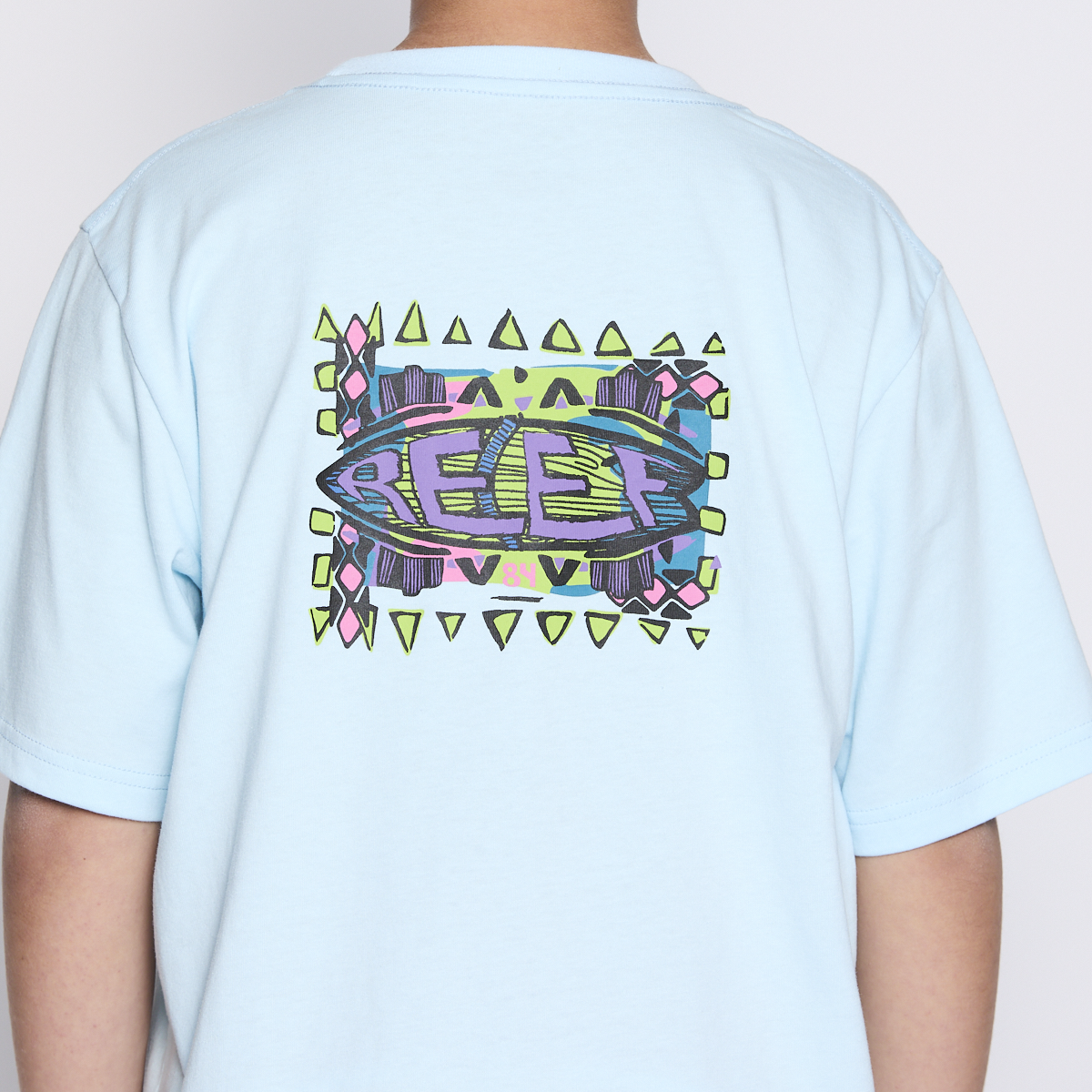 Polera Reef Kids Light Blue Logo Back-4