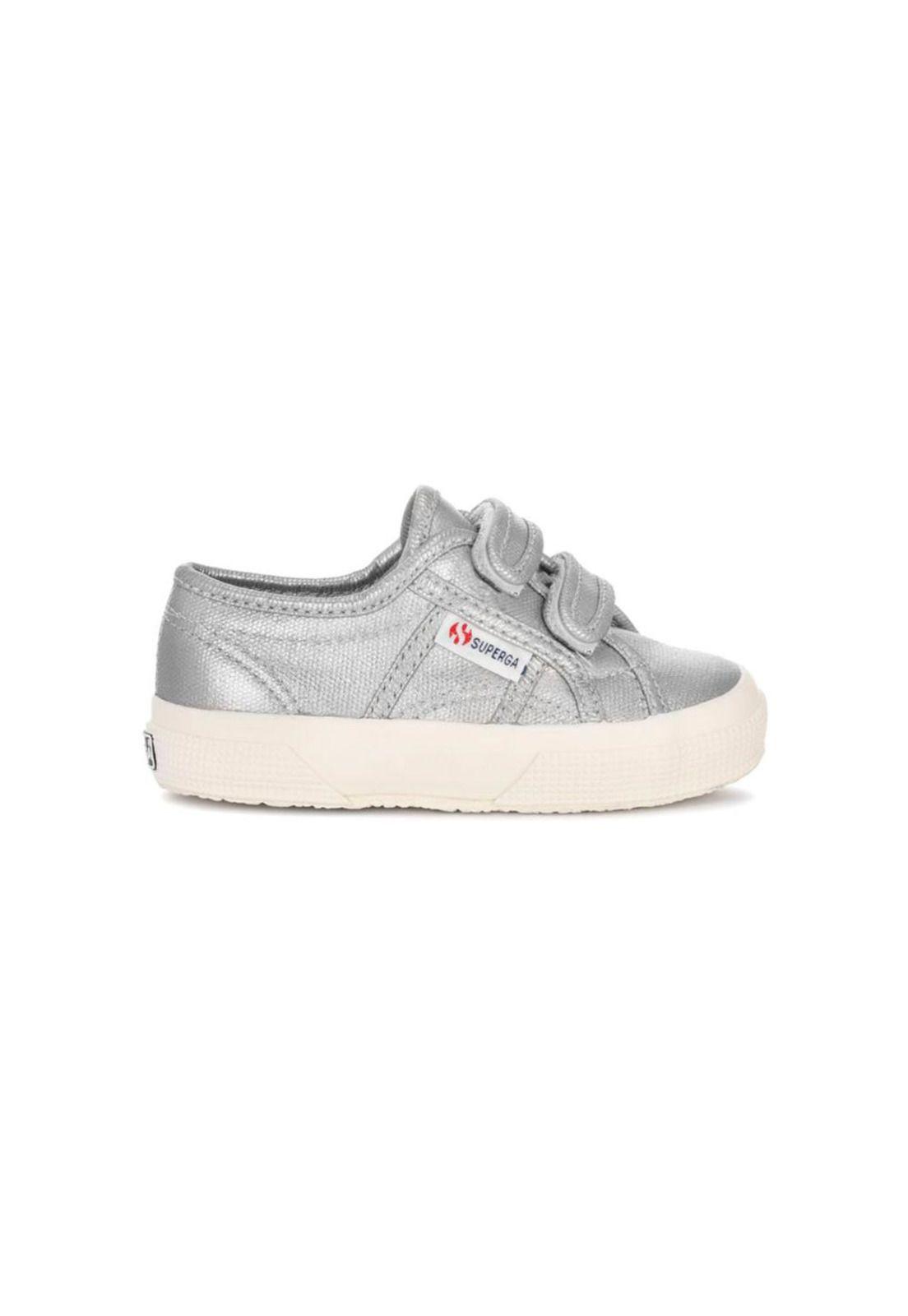 Zapatilla Kids 2750 Strap Metallic Canvas Grey Silver-0