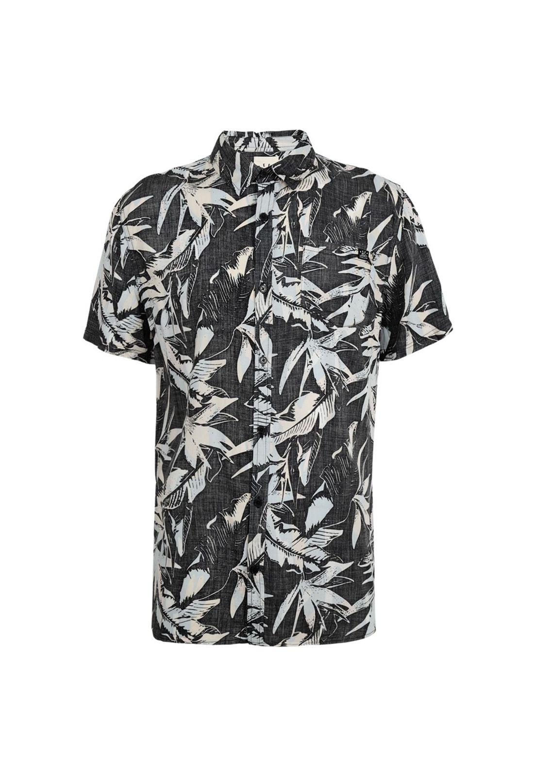 Camisas Manga Corta Reef Hombre Negro-0