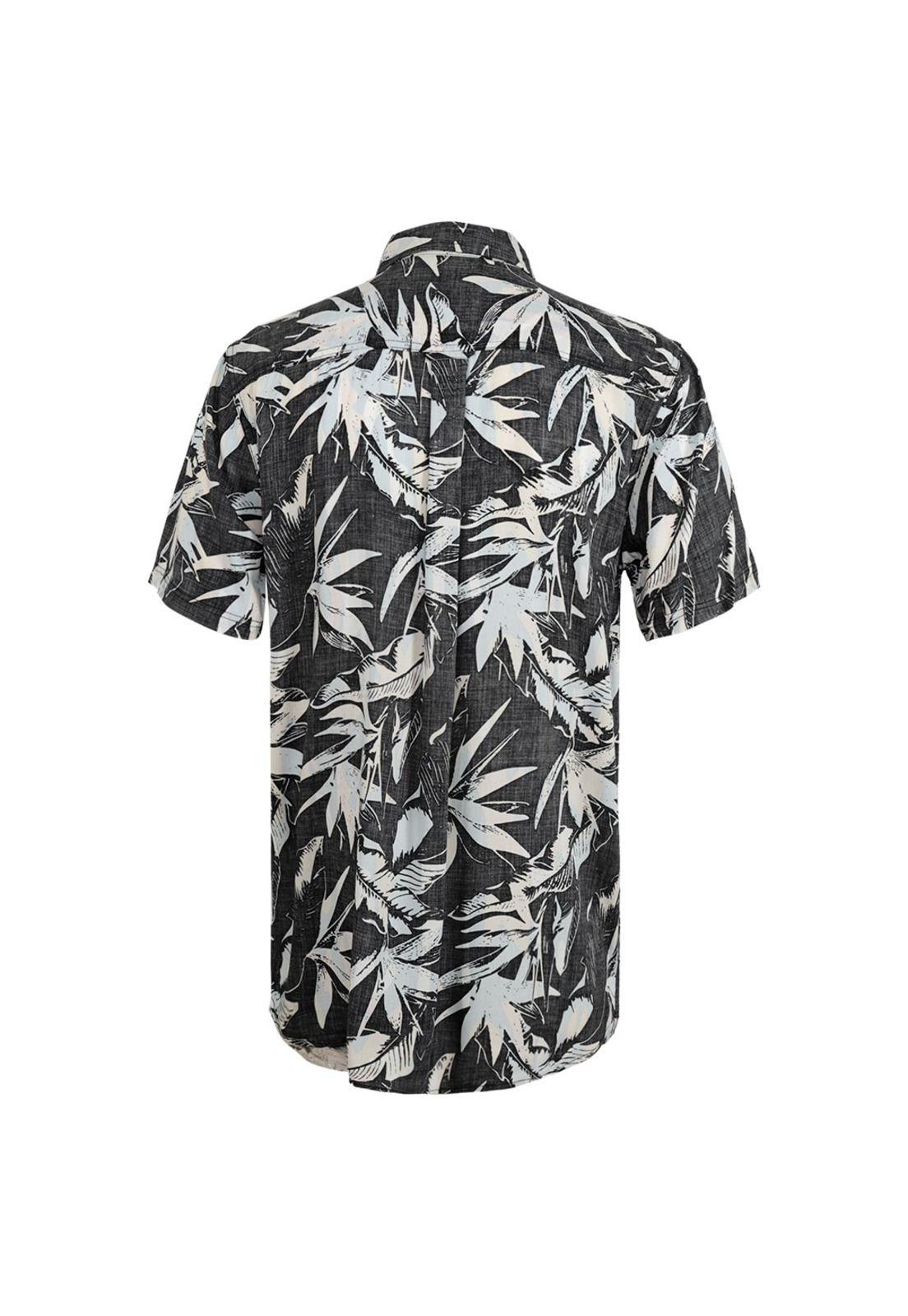 Camisas Manga Corta Reef Hombre Negro-2