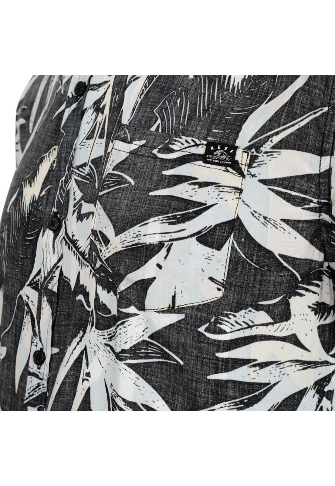 Camisas Manga Corta Reef Hombre Negro-3