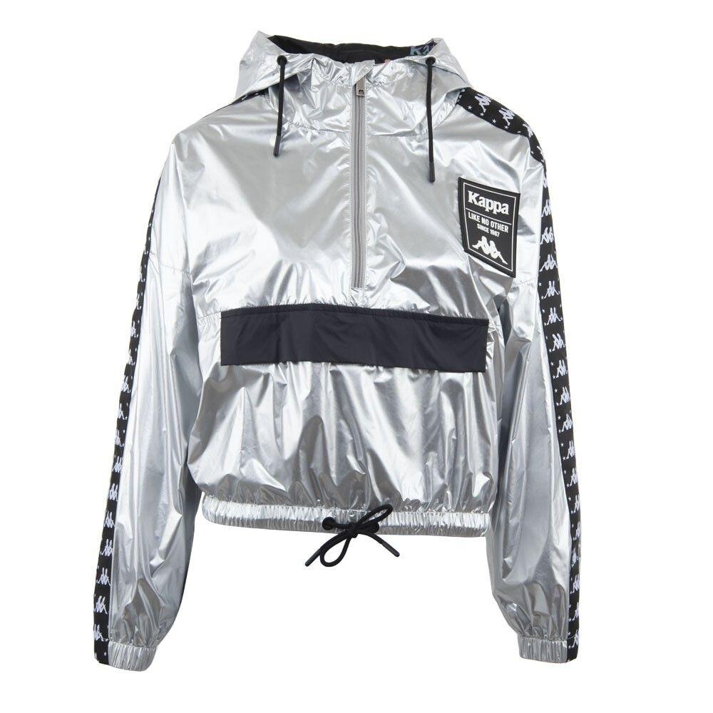 Cortaviento Women Crop Silver Black-0