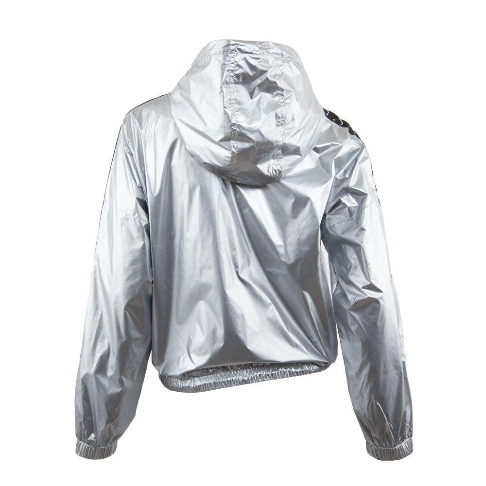 Cortaviento Women Crop Silver Black-1