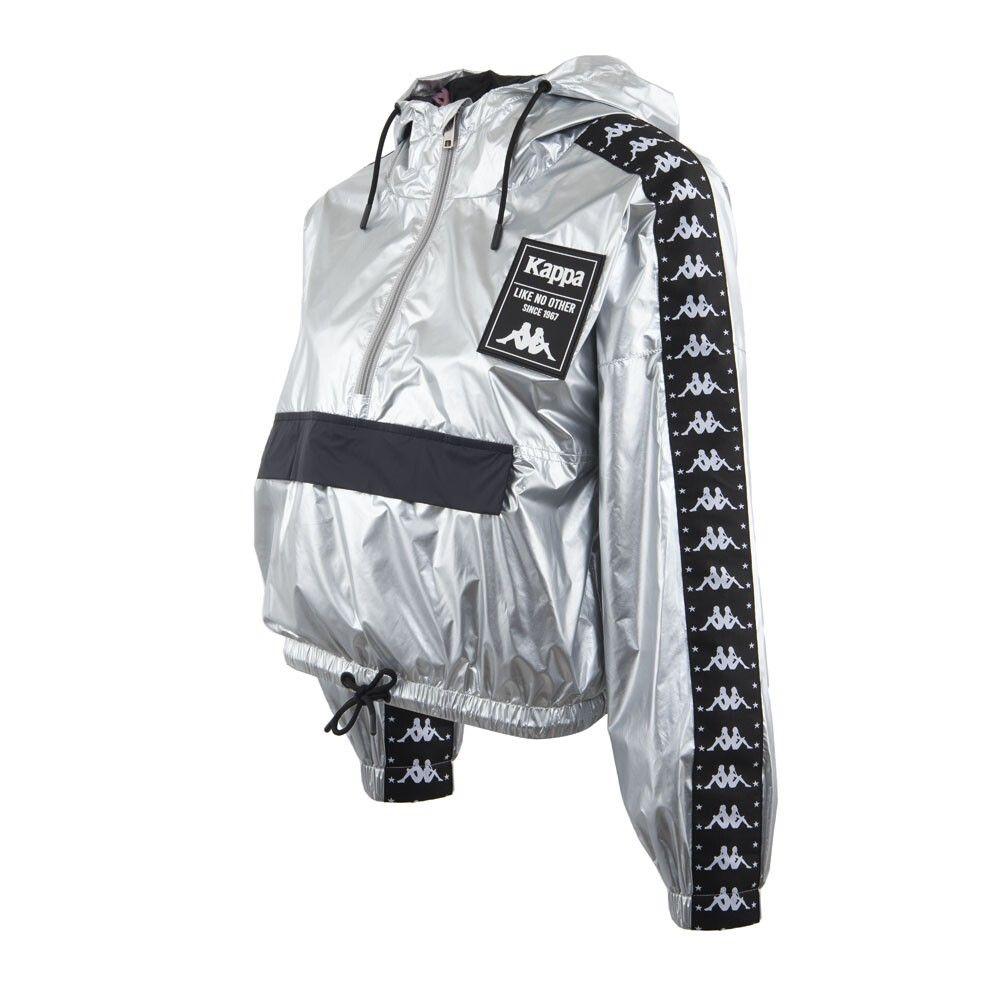 Cortaviento Women Crop Silver Black-2