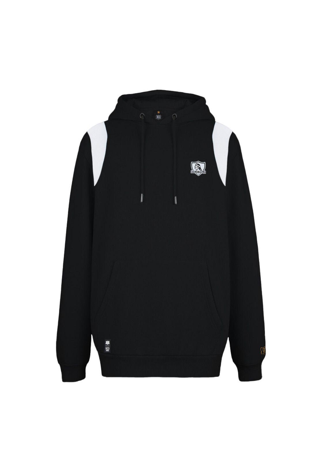 Polerón Colo Colo Urbano Full Zipper Block Color Negro Blanco-0