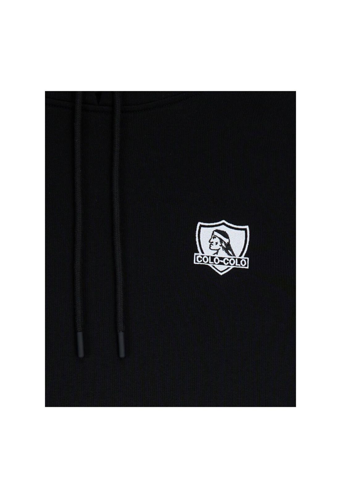 Polerón Colo Colo Urbano Full Zipper Block Color Negro Blanco-2