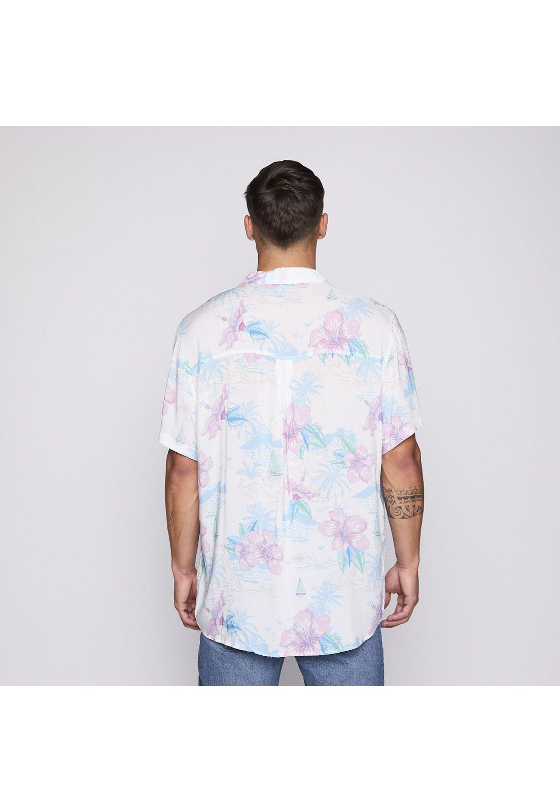Camisa Reef Men Floreada Blanca-2