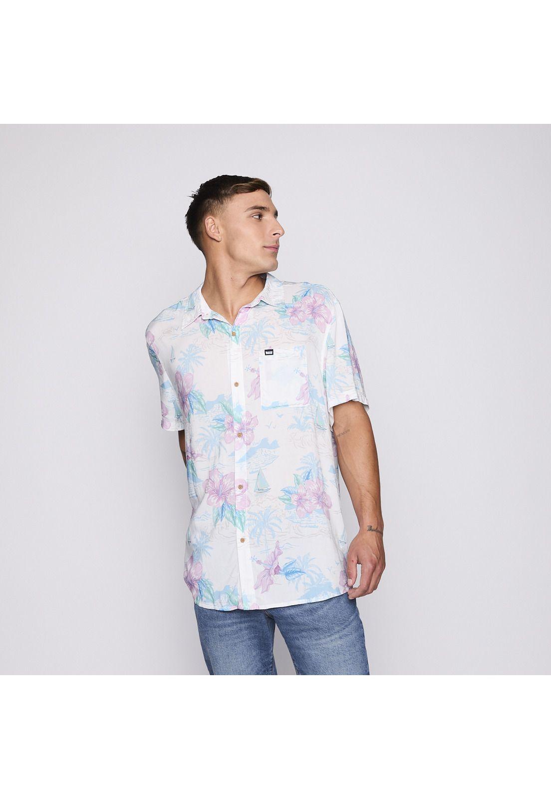 Camisa Reef Men Floreada Blanca-3