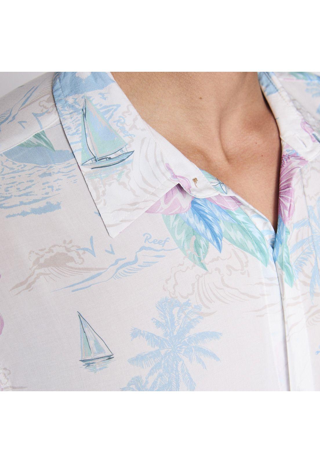 Camisa Reef Men Floreada Blanca-4