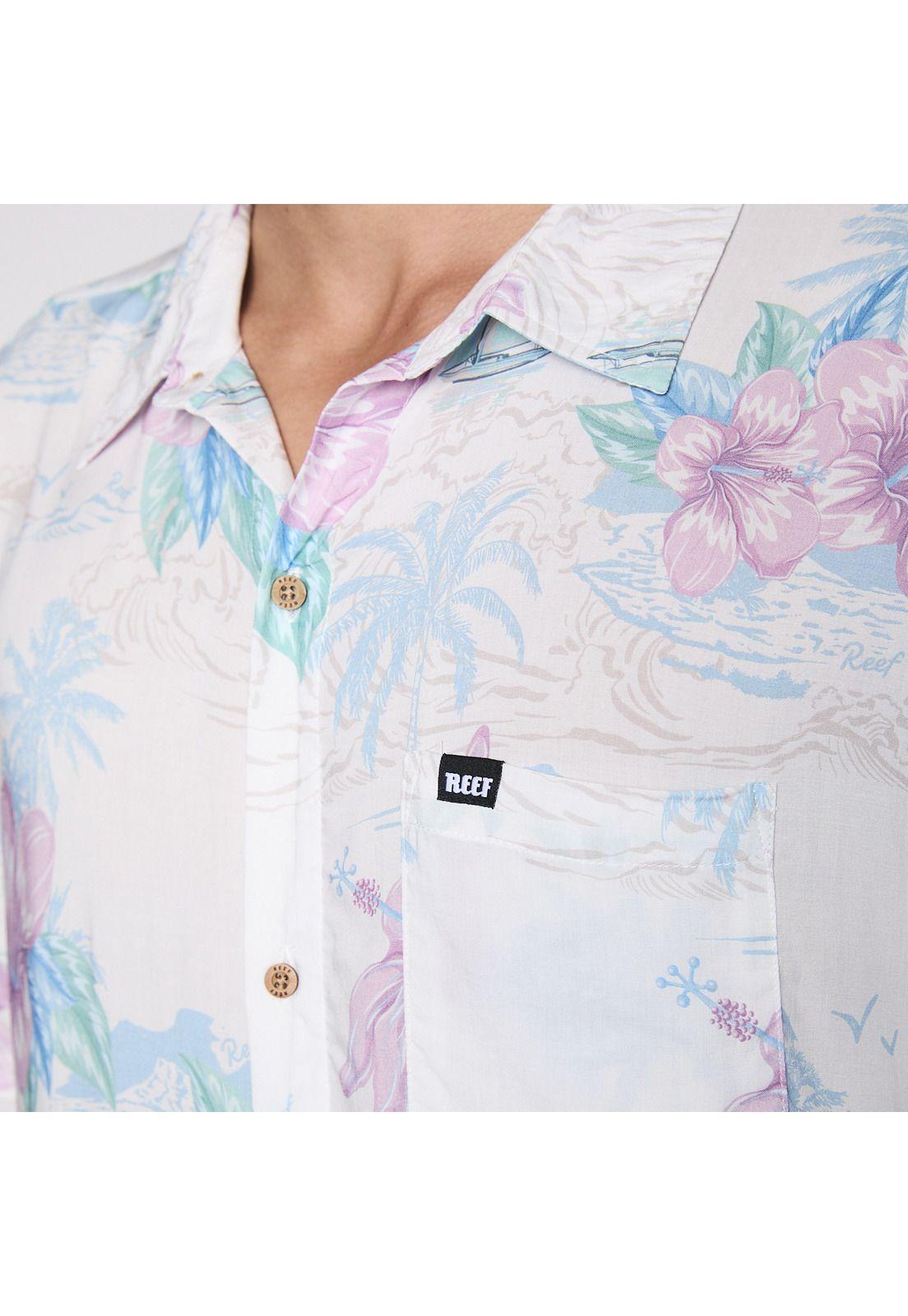 Camisa Reef Men Floreada Blanca-5