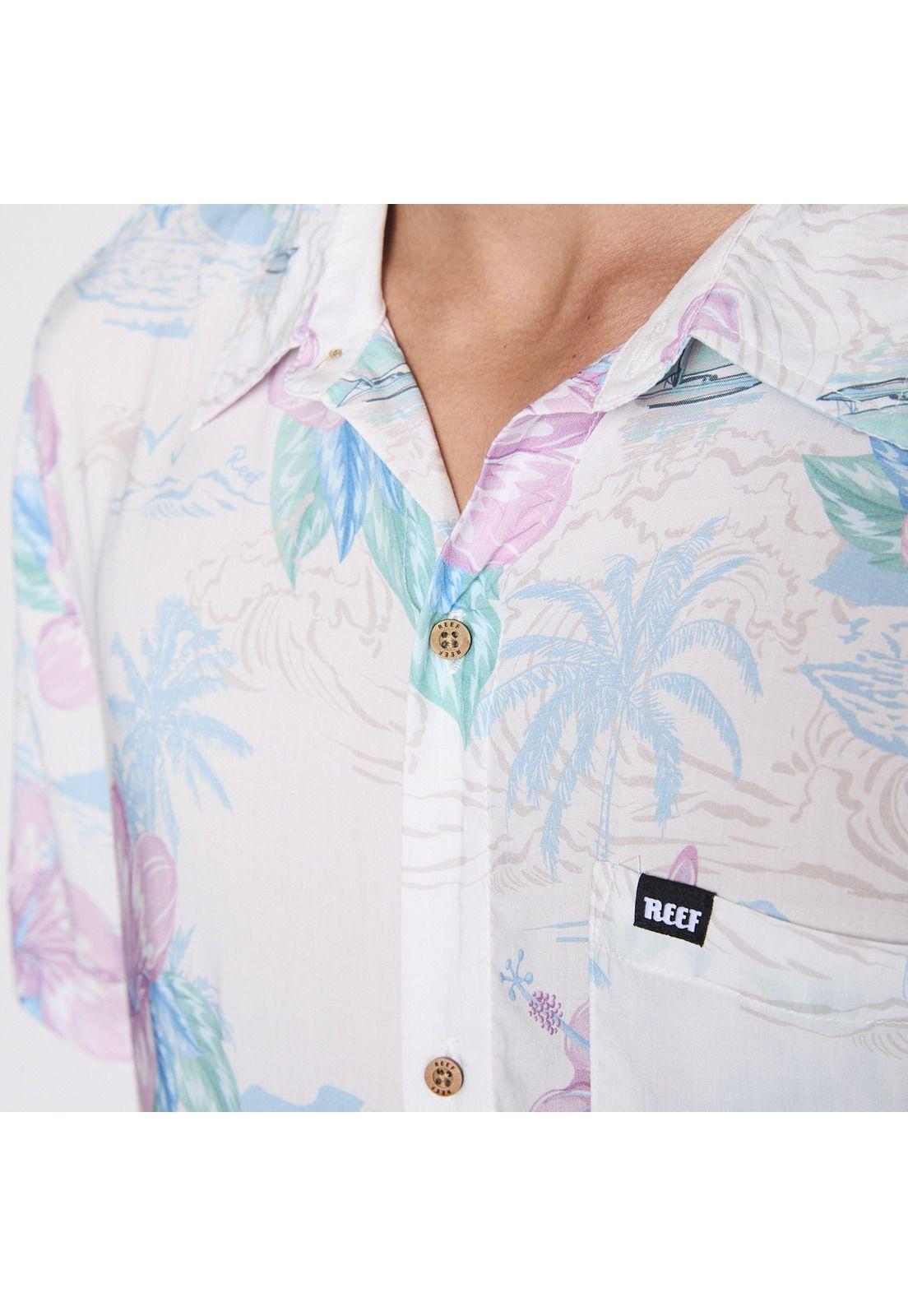 Camisa Reef Men Floreada Blanca-6