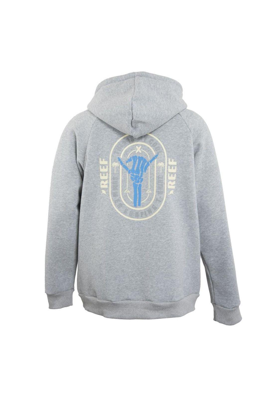 Poleron Men Grey Hoodie Hand Blue-2