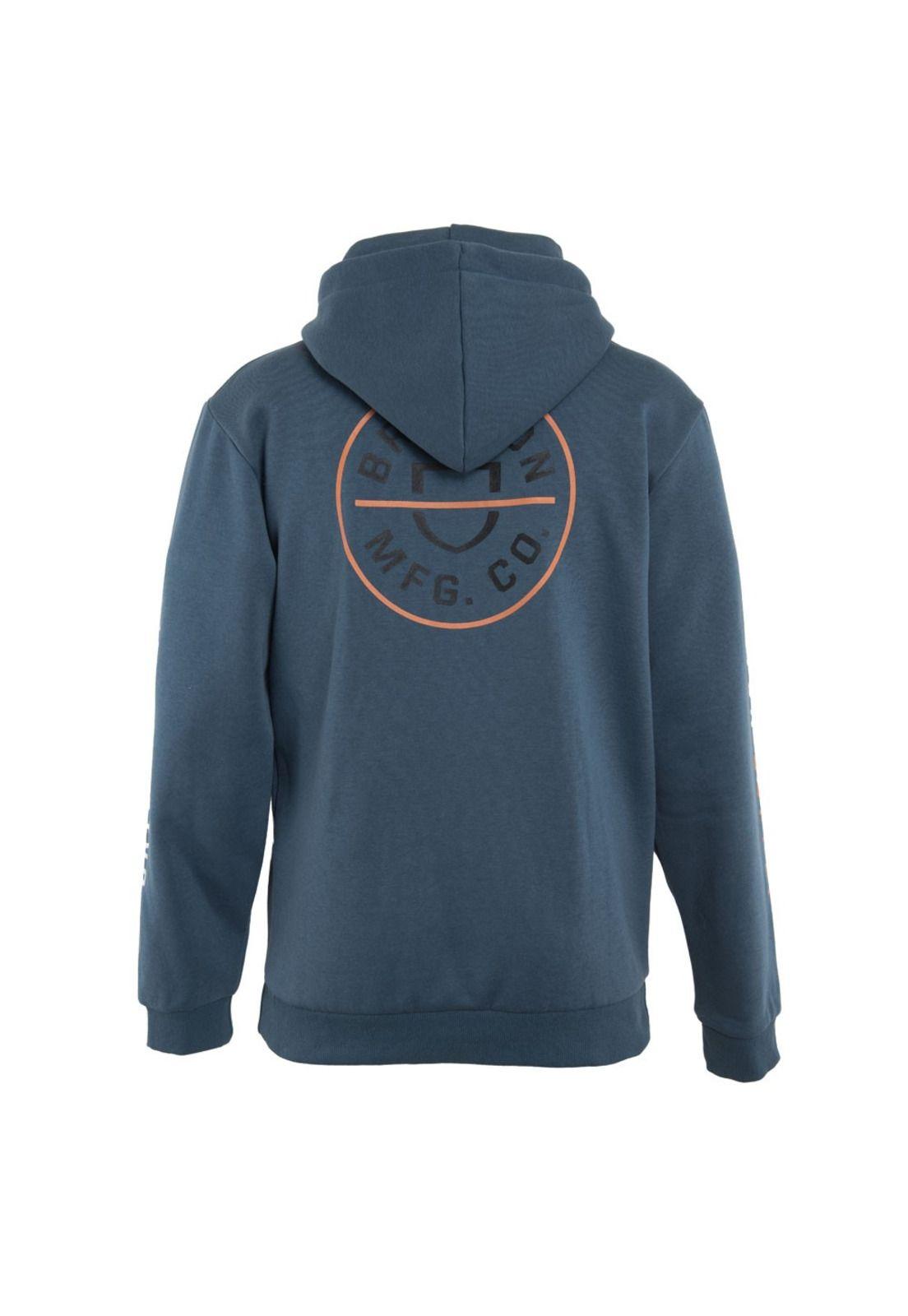 Poleron Men Hoodie Logo Petrol Blue Black Orange-2