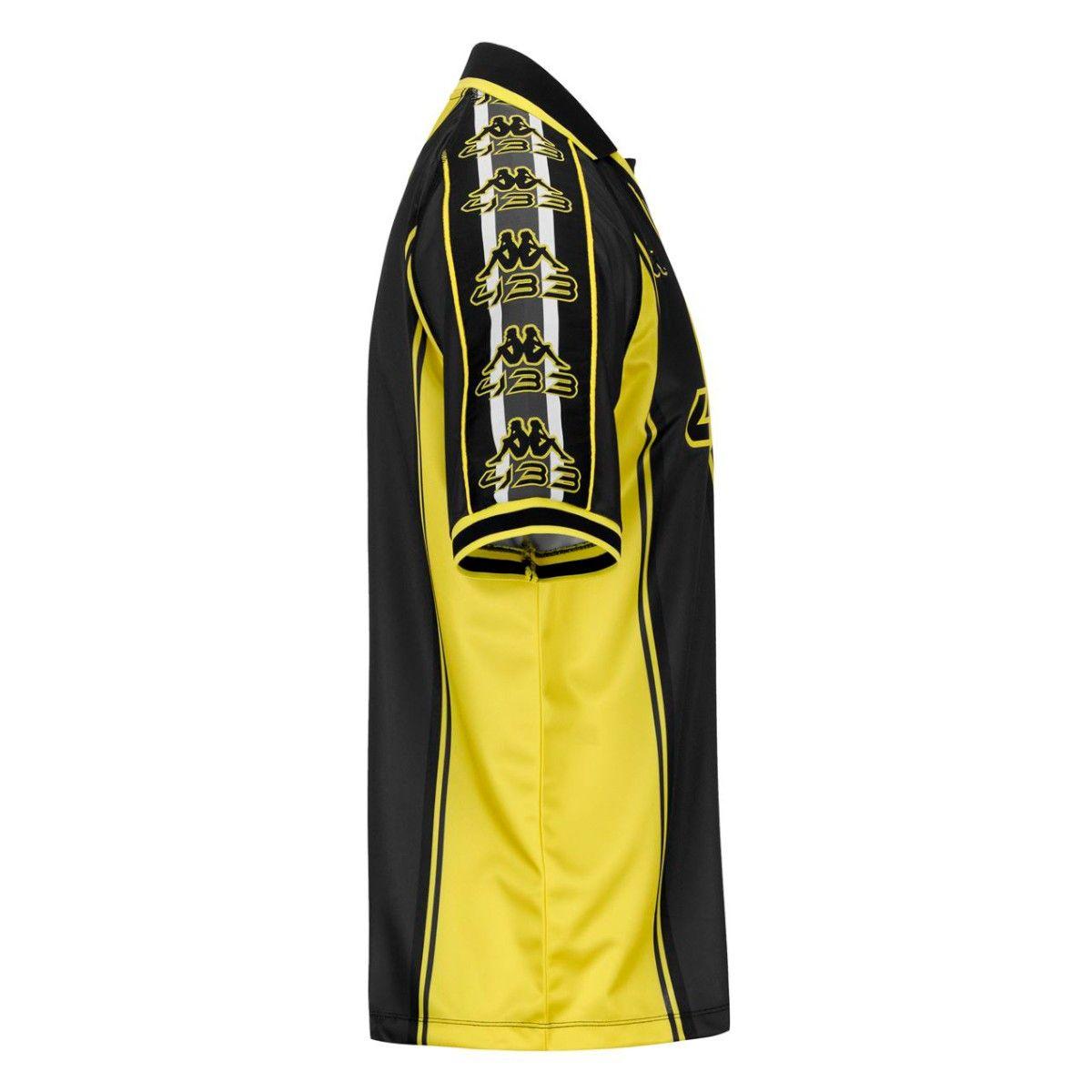 Camiseta Kappa 222 Banda Rombat 433 Oversize Yellow Black-1