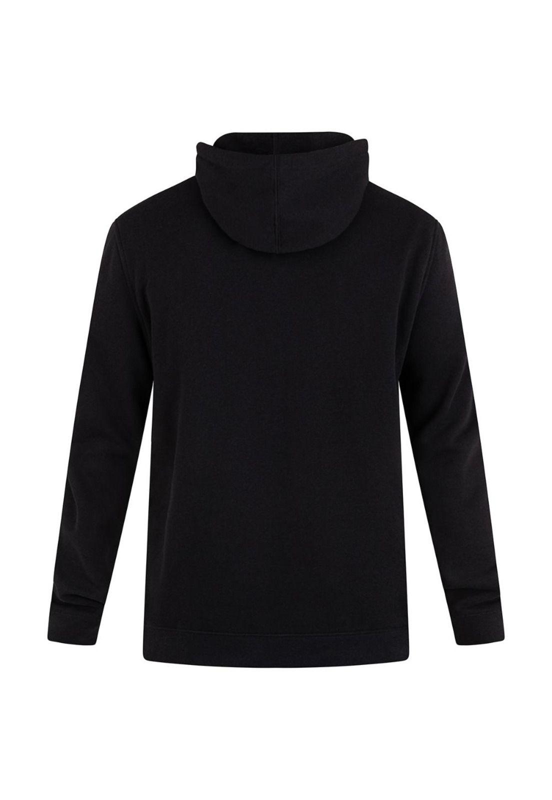 Poleron Hoodie One And Only Solid Fleece Black-1