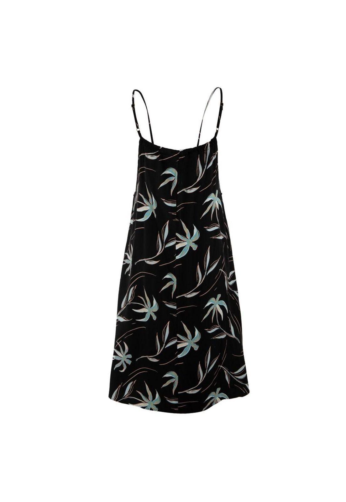 Vestido Women Leaves Black-2