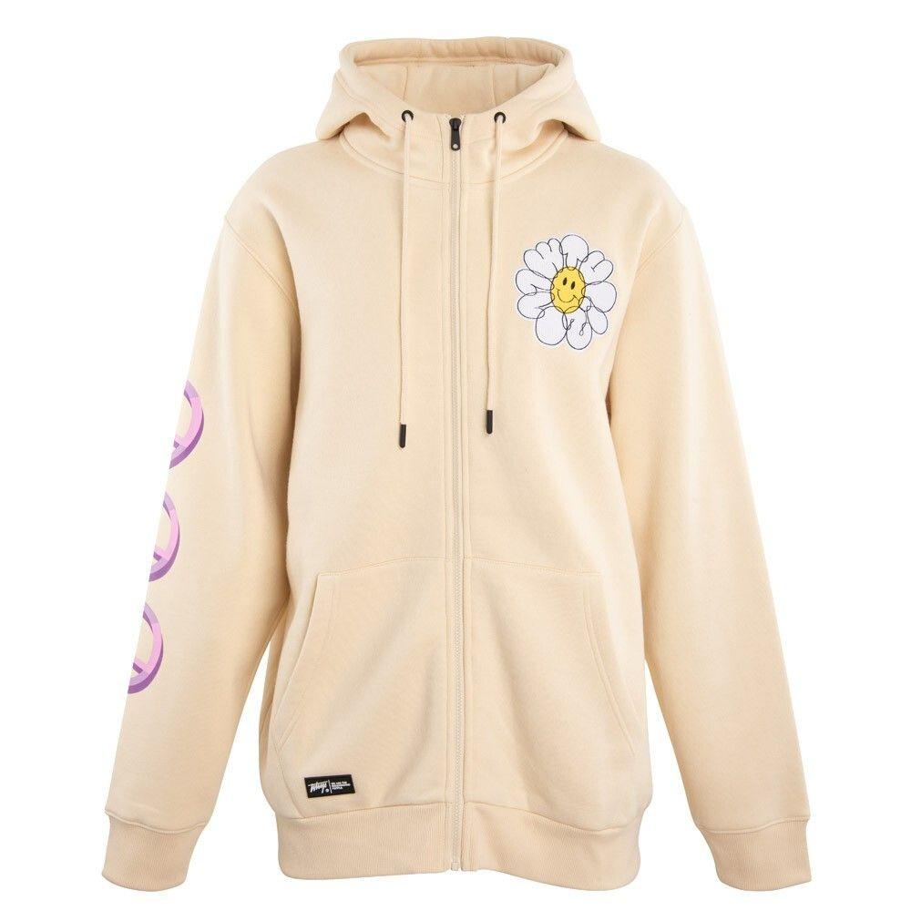Polerón Whatup Full Zipper Peace and Love Beige-0