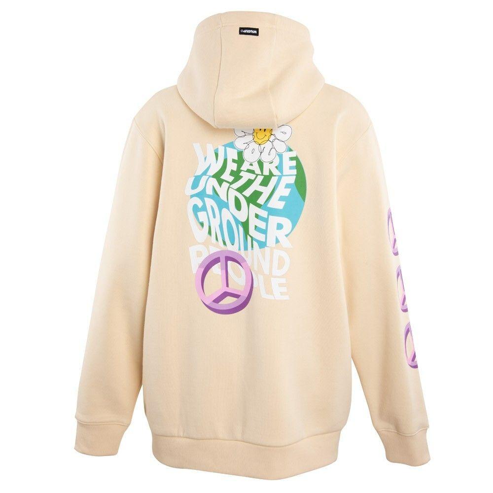 Polerón Whatup Full Zipper Peace and Love Beige-1
