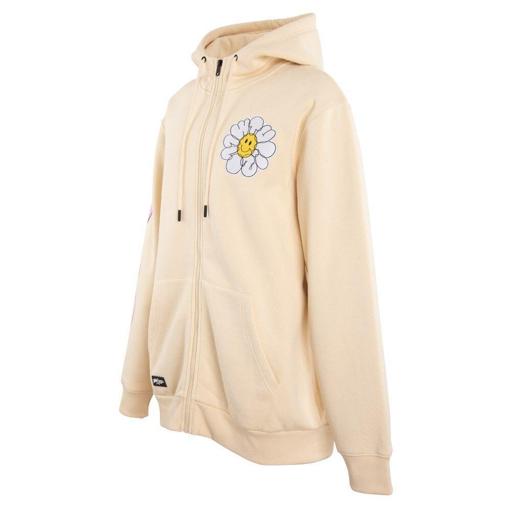 Polerón Whatup Full Zipper Peace and Love Beige-2