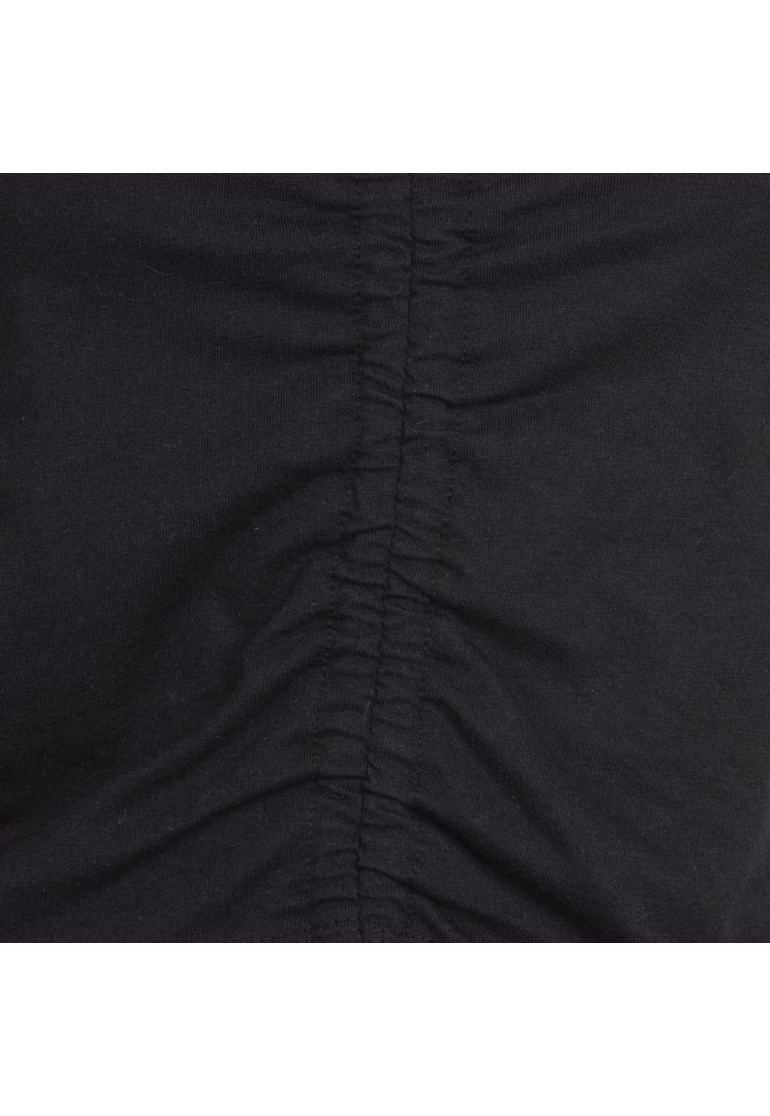 Crop Top Negro manga corta, ajuste con tiras Reef-3