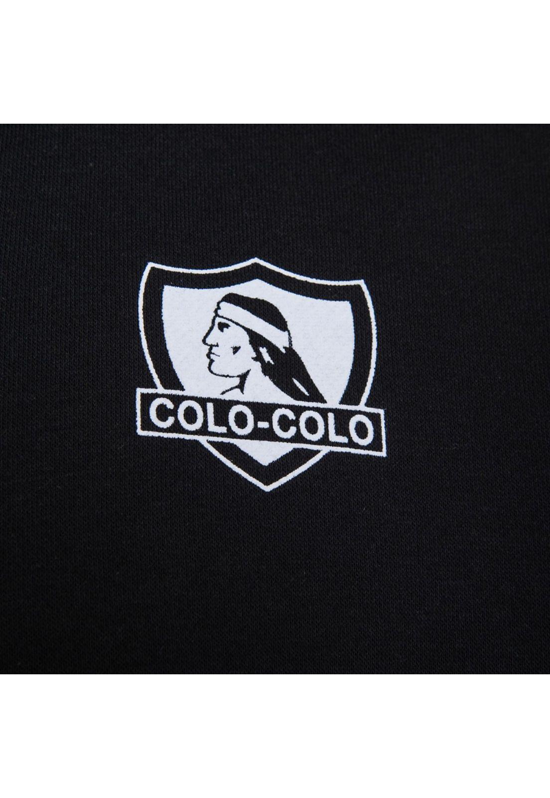 Poleron Colo Colo Urbano Zipper Negro Blanco-3