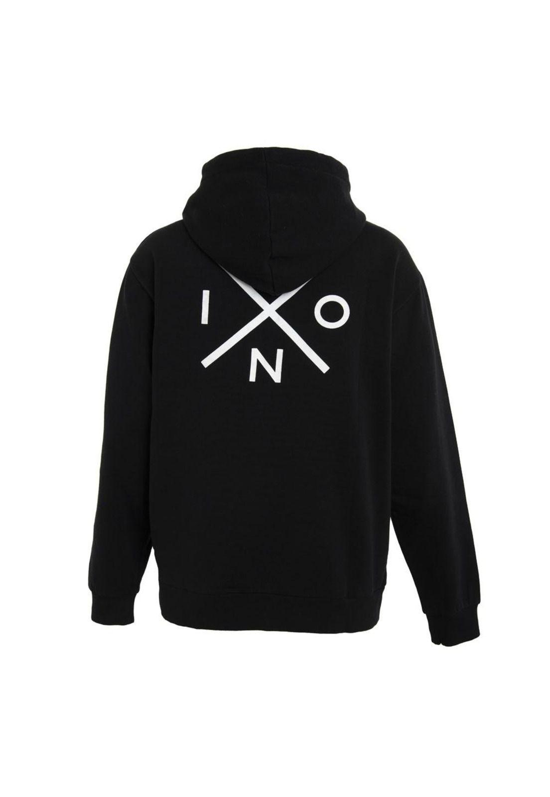 Poleron Men Canguro Black Logo White-2