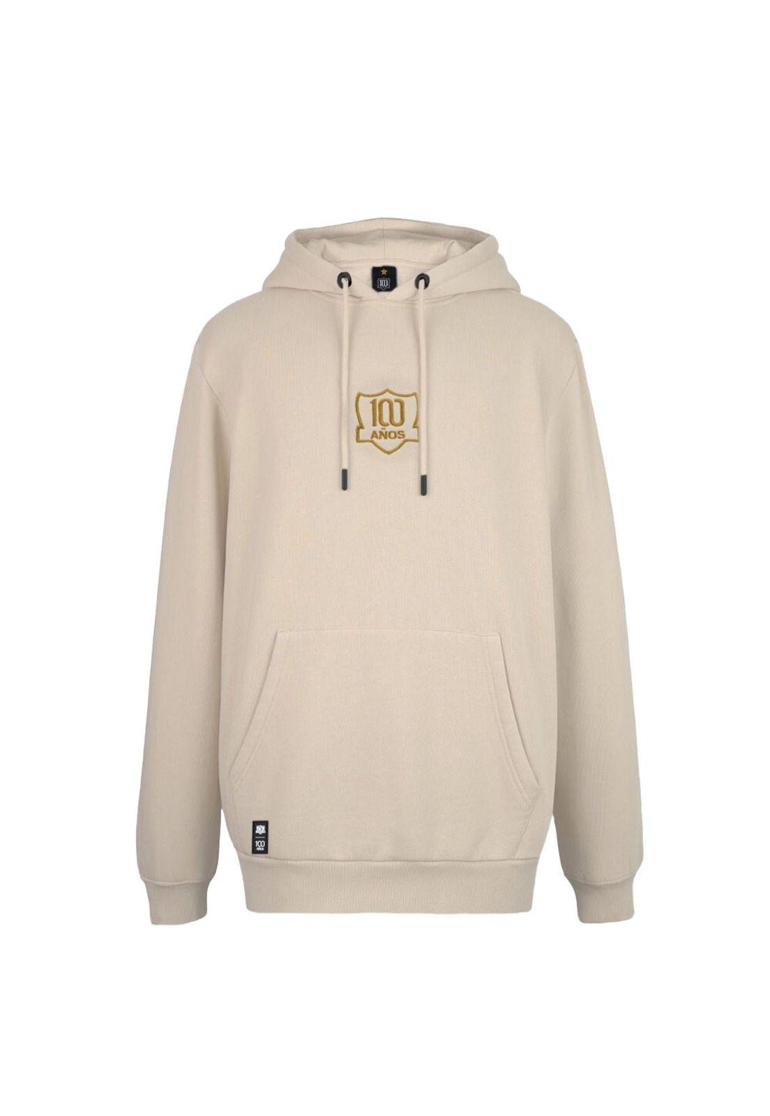 Polerón Colo Colo Urbano Hoodie Beige 100 años-0