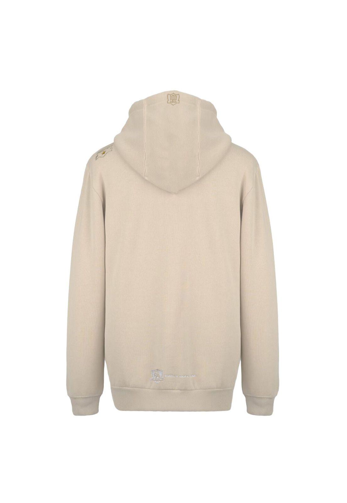 Polerón Colo Colo Urbano Hoodie Beige 100 años-1