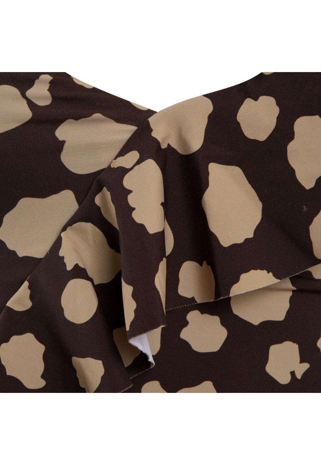 Traje de Baño Strap Ajustable Brown print-3