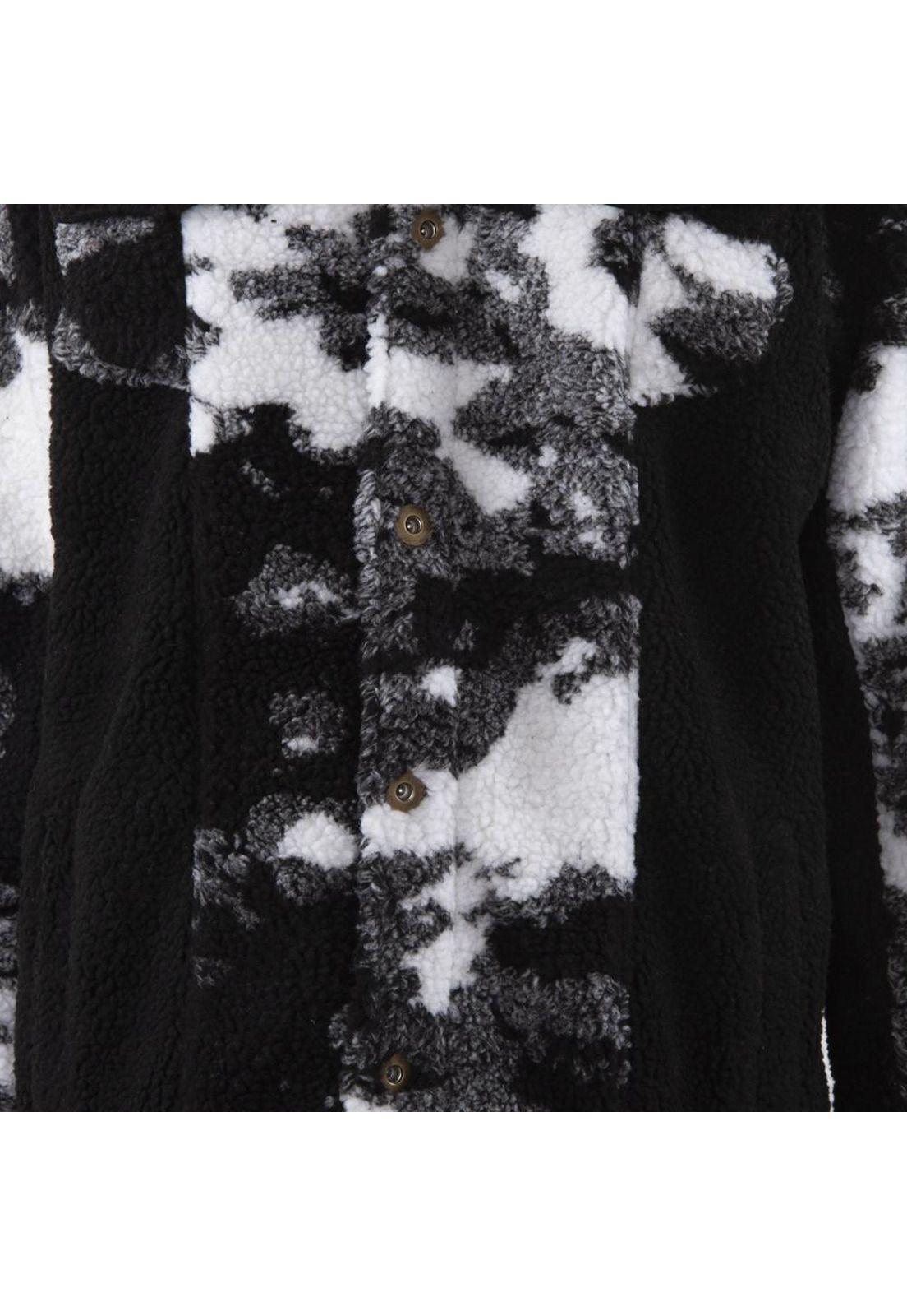 Chaqueta Miscelanea Negro Blanco con broches Reef-3