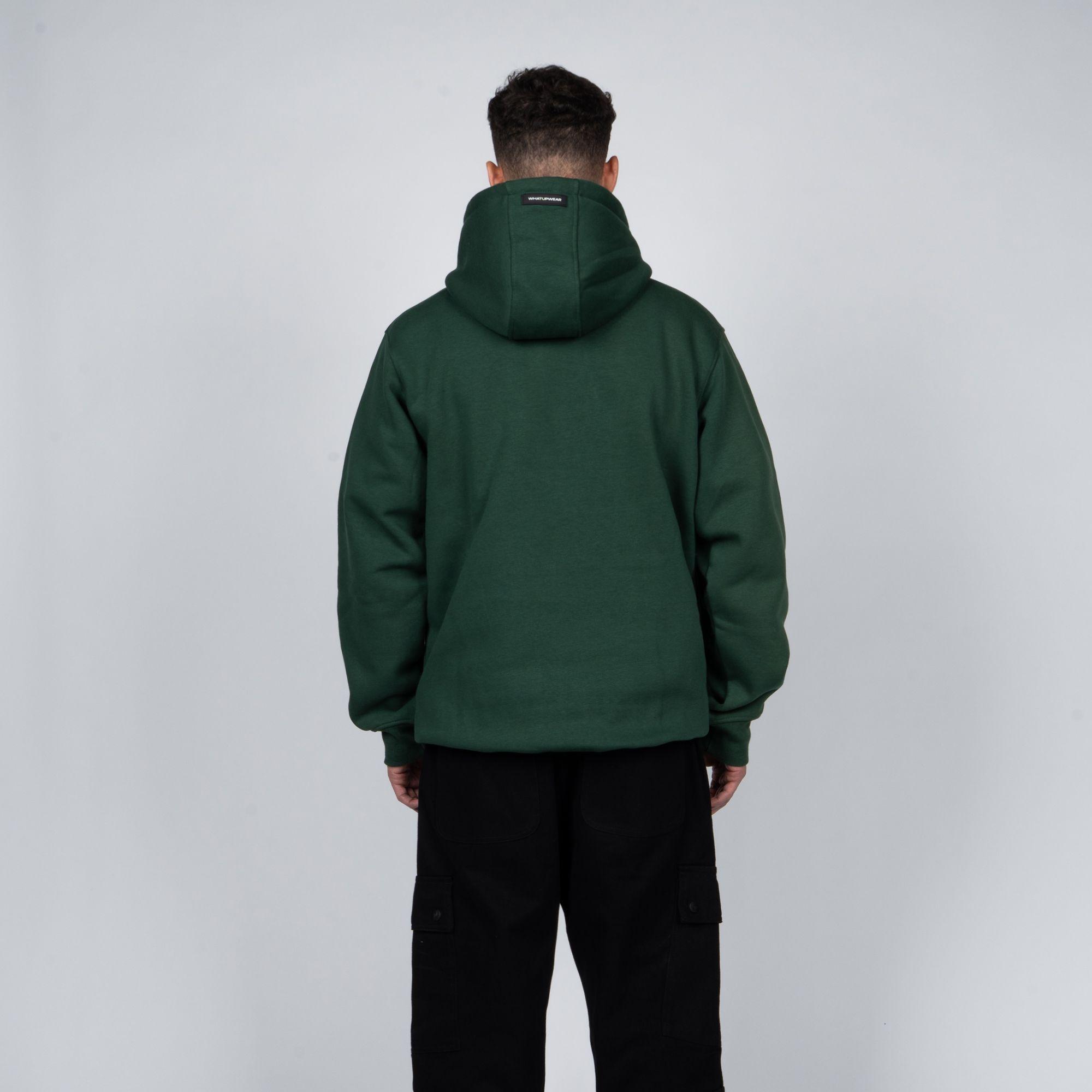 Polerón Whatup Hombre Hoodie Green Logo White-1