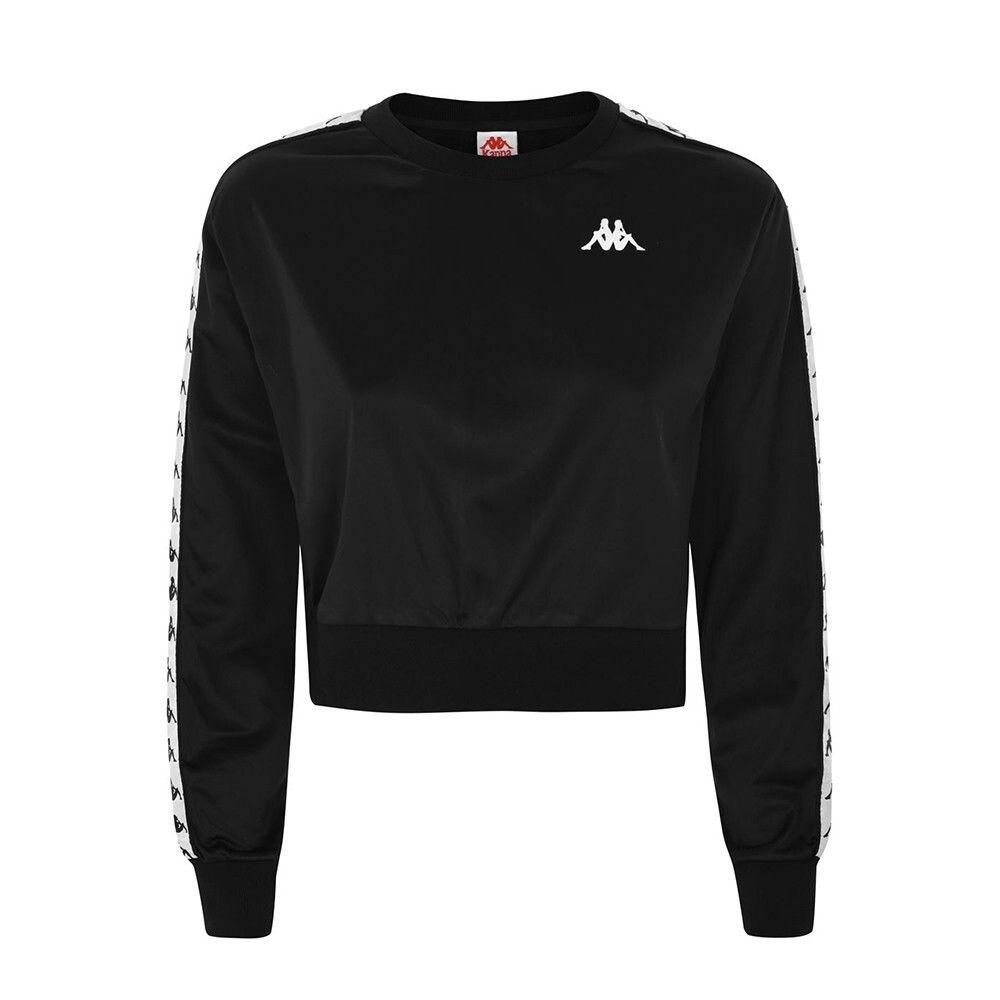 Poleron Kappa Crop 222 Banda Women Ahmis Black White-0