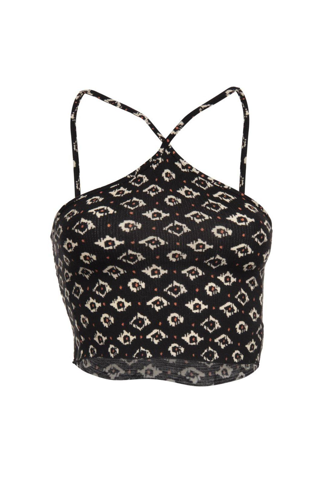 Croptop pabilo cruzado Black Reef-0