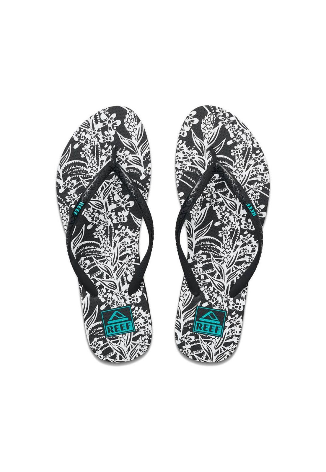 Sandalia Women Seaside Prints Black White-2