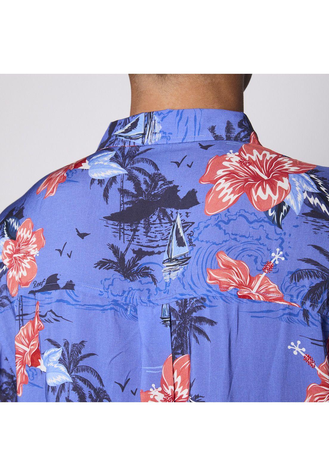Camisa Reef Men Floreada Azul-6