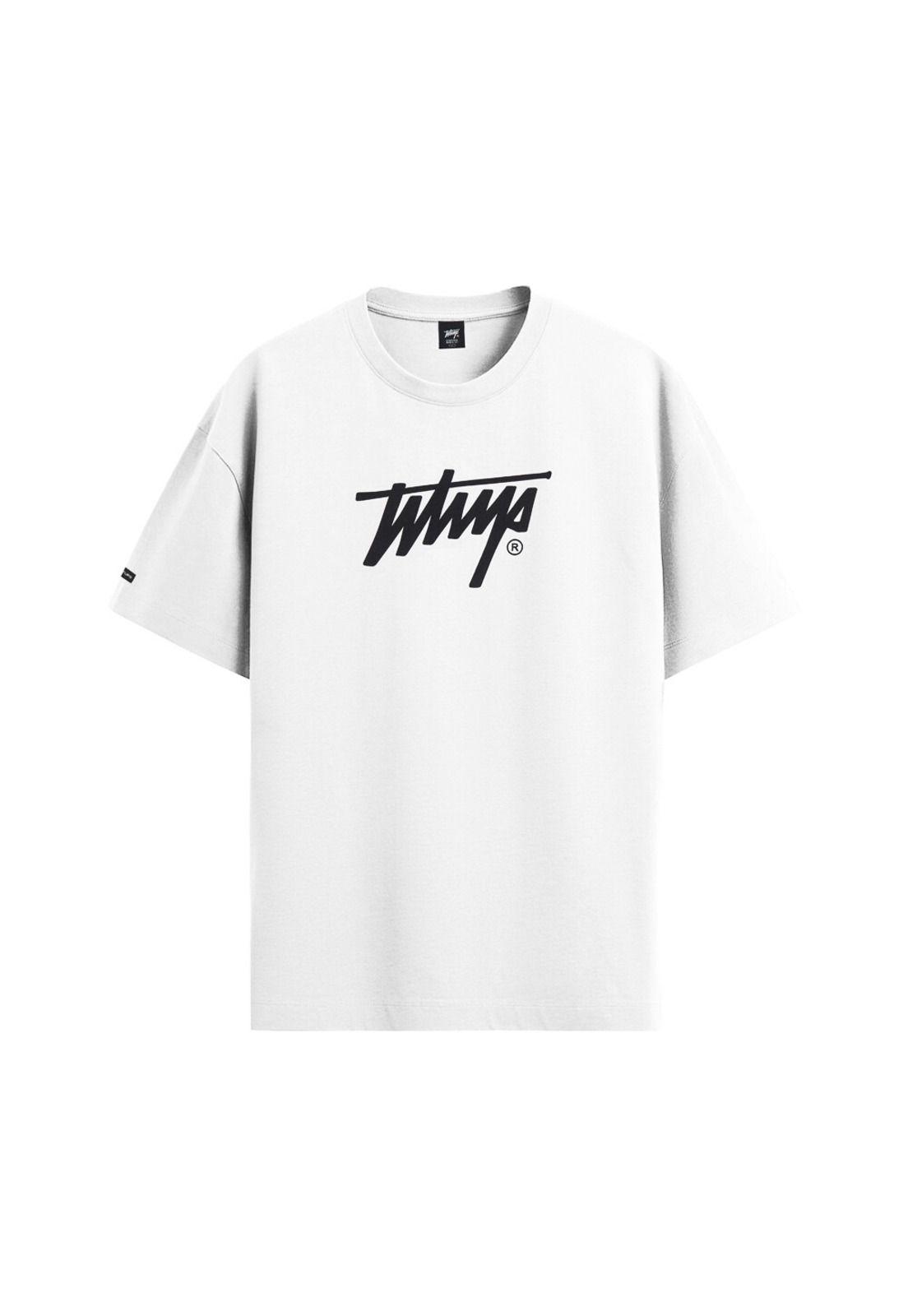Polera Whatup Hombre Icon Logo White Black-0