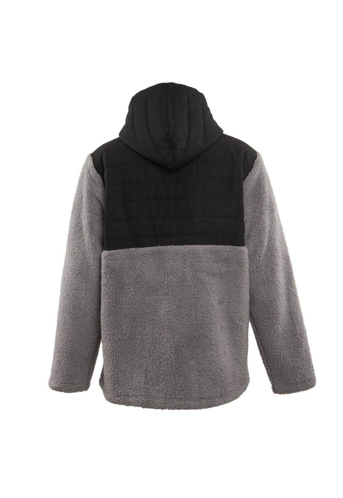 Poleron Sherpa Men Full Zip  Black Grey-2