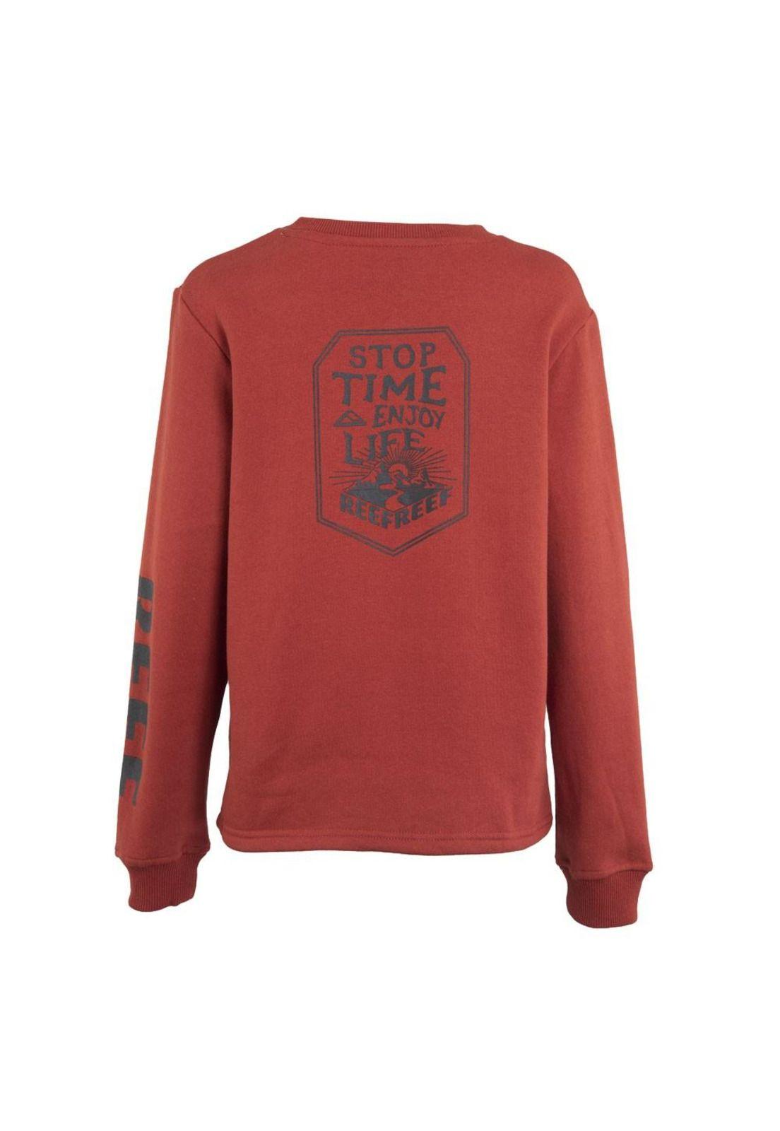Poleron Kids Crew "Stop Time Enjoy Life" Burgundy Black-2
