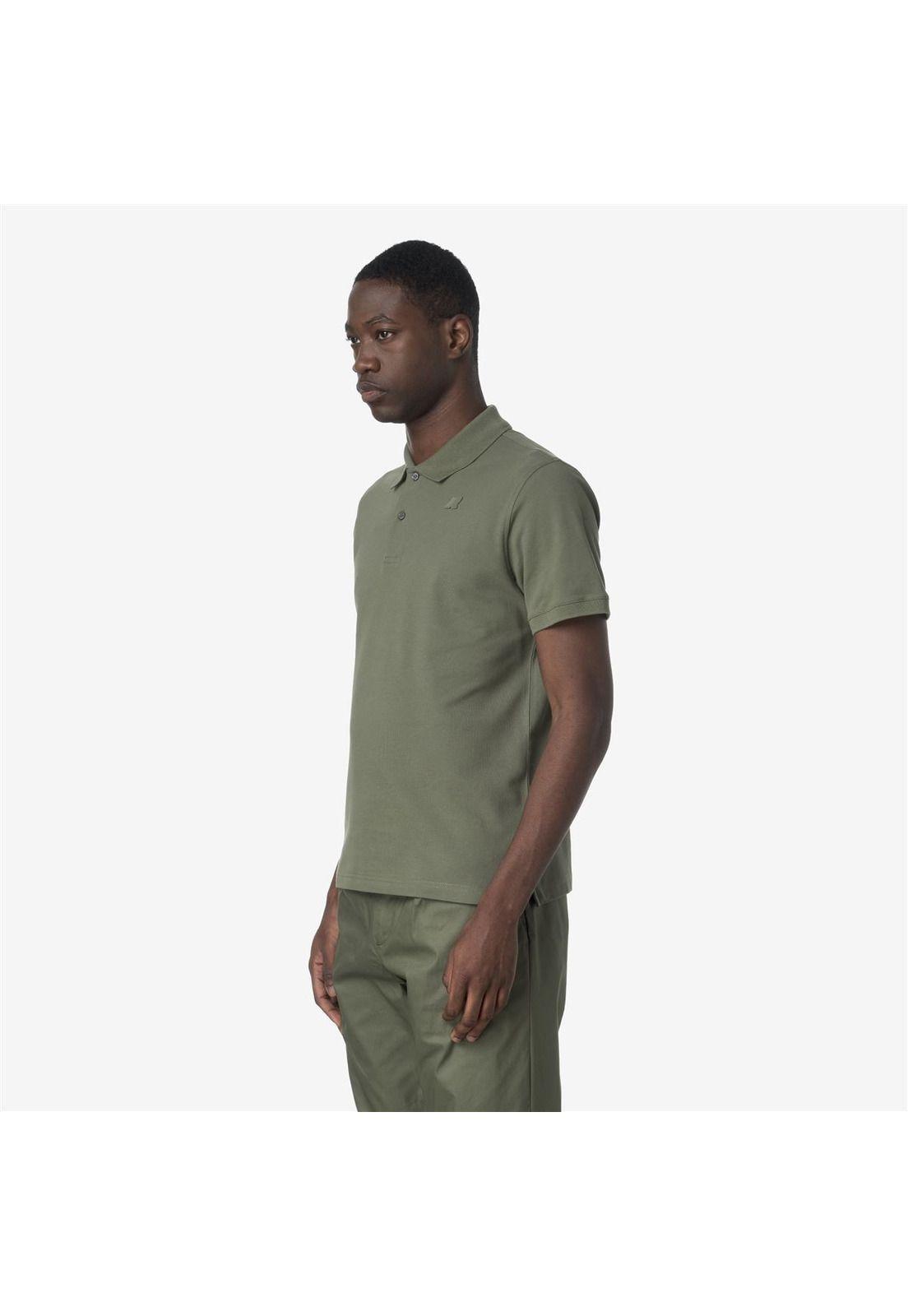 Polera K-Way Men Amedee Pique Green Lichen-2