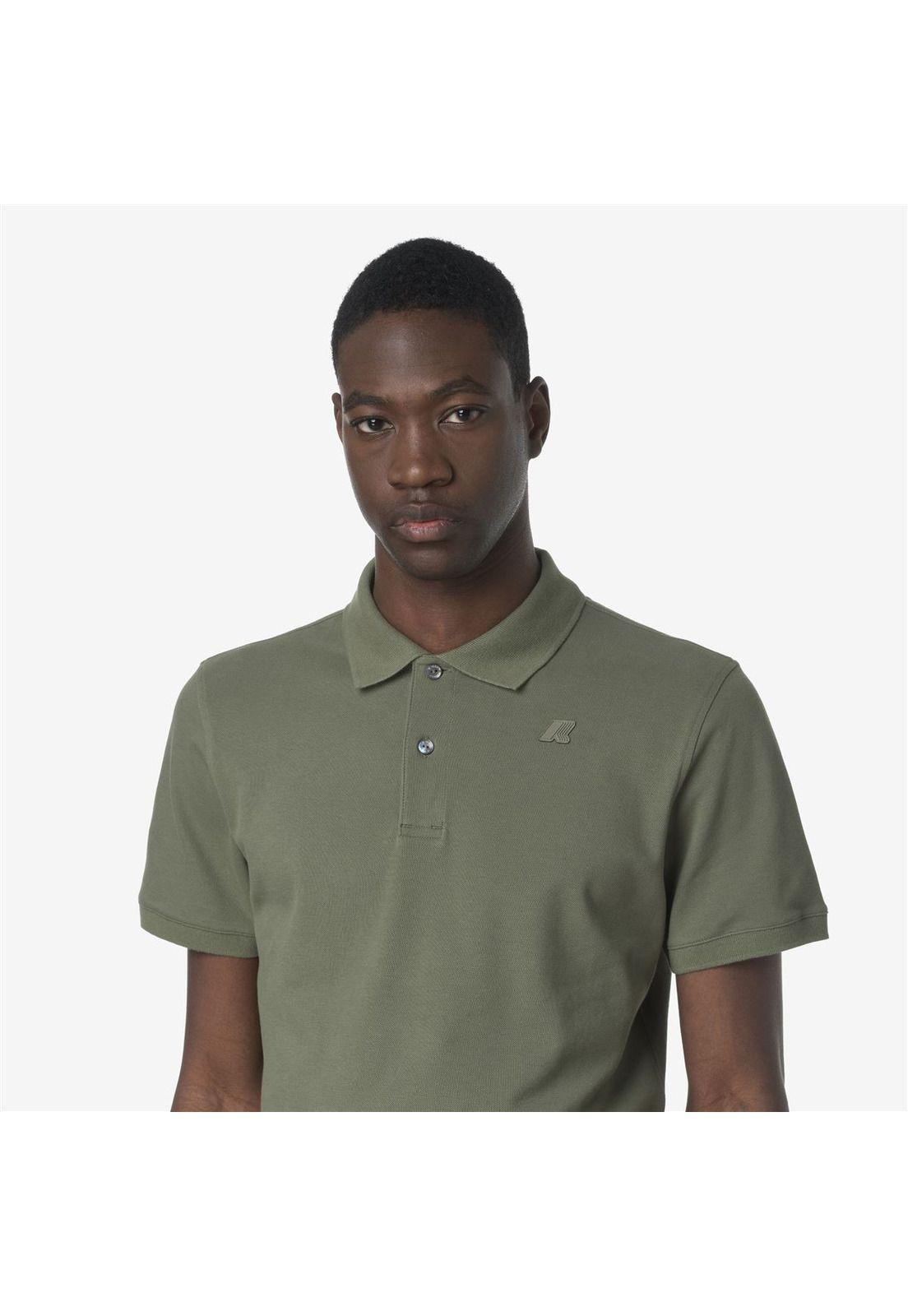 Polera K-Way Men Amedee Pique Green Lichen-3