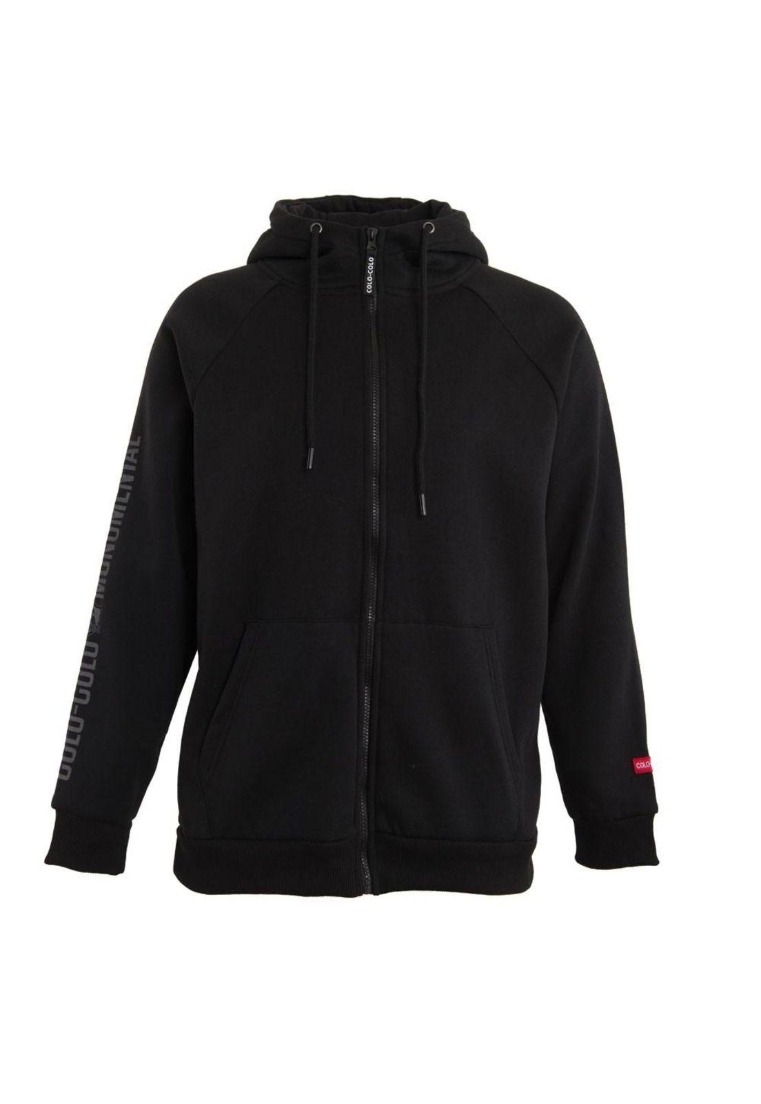 Poleron Colo Colo Urbano Full Zipper "Monumental" Negro-0