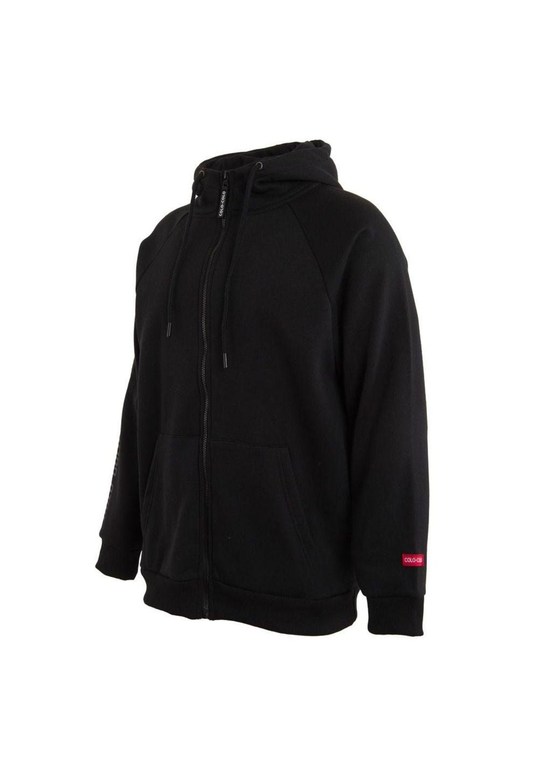 Poleron Colo Colo Urbano Full Zipper "Monumental" Negro-1