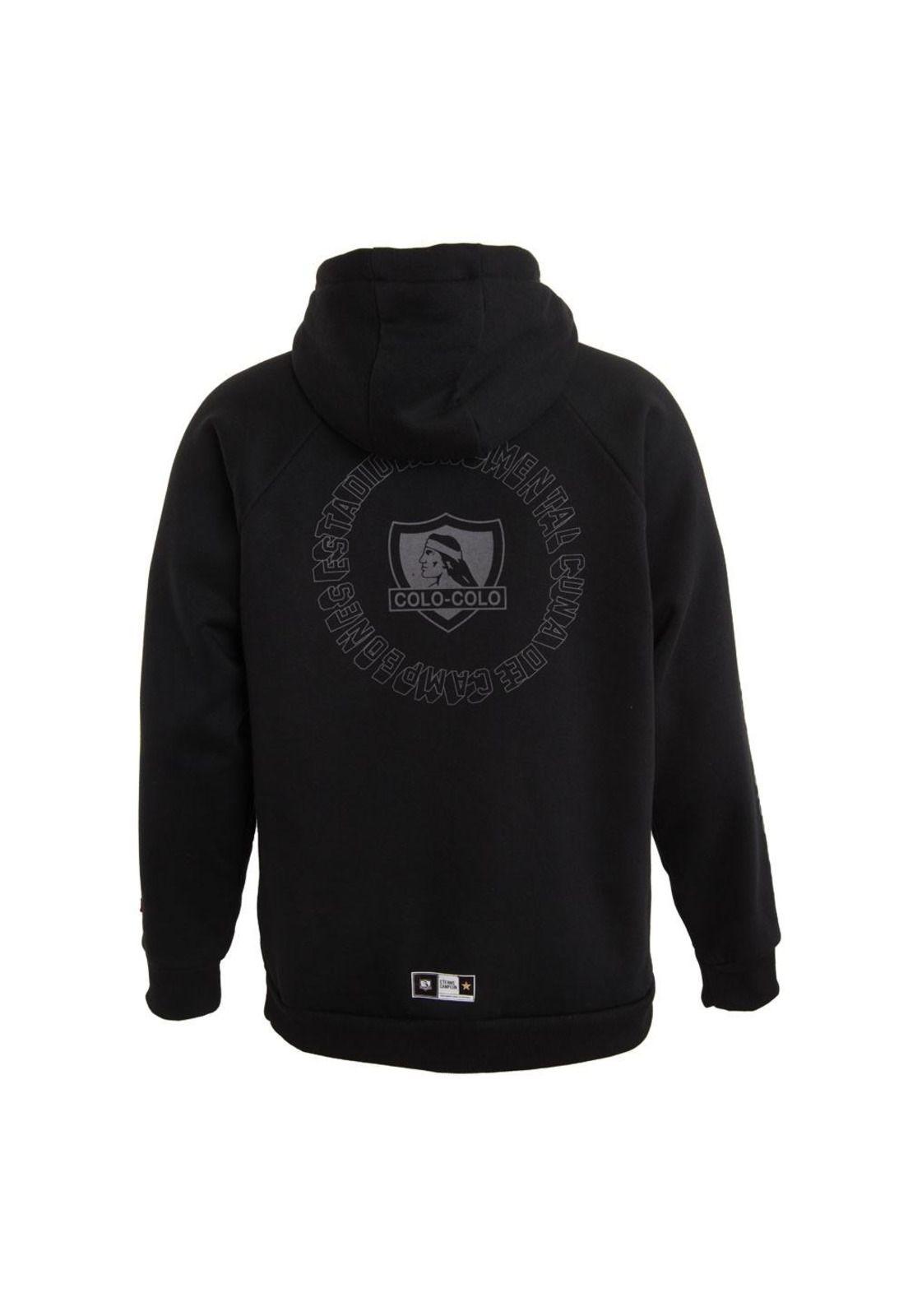 Poleron Colo Colo Urbano Full Zipper "Monumental" Negro-2
