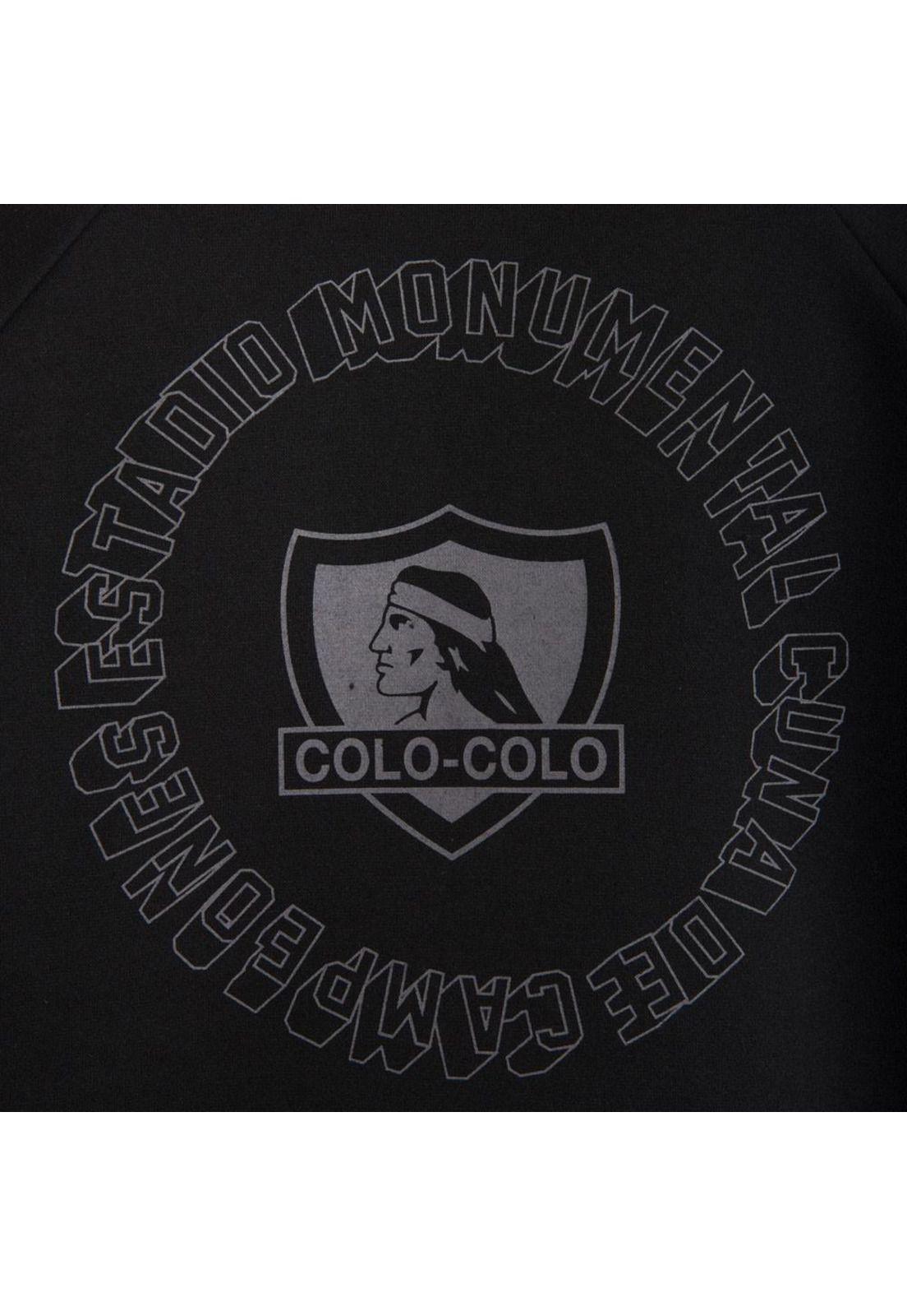 Poleron Colo Colo Urbano Full Zipper "Monumental" Negro-3